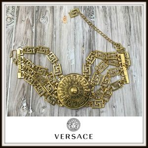 Versace Hm Gold Link Choker Necklace 